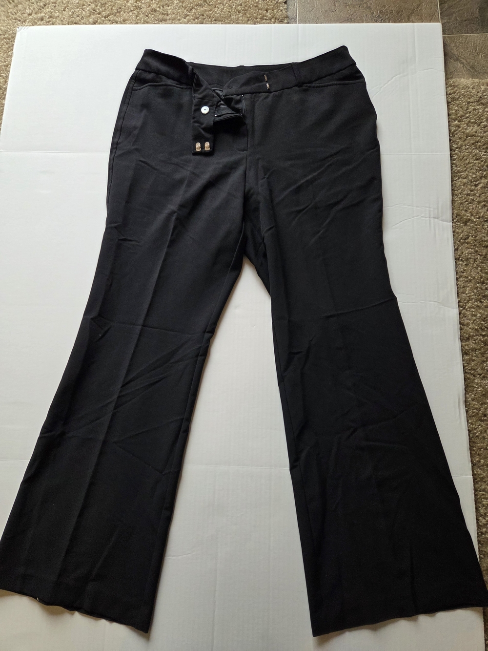 George Womens Black Flare Leg Dress Pants Size 14 Career Work‎ Trousers